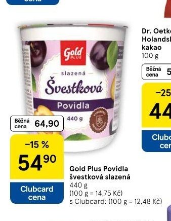 Gold Plus Povidla švestková slazená 440 g