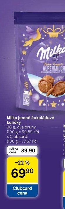 Milka jemné čokoládové kuličky