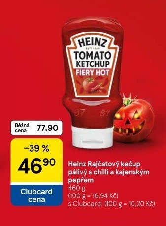 Heinz Rajčatový kečup pálivý s chilli a kajenským pepřem 460g