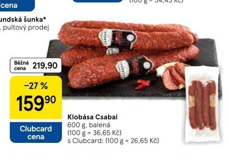 Klobása Csabai - Tesco akcniletaky.com
