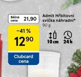Admit Hřbitovní svíčka náhradní