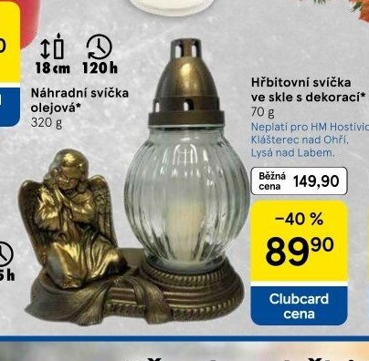 Hřbitovní svíčka ve skle s dekorací