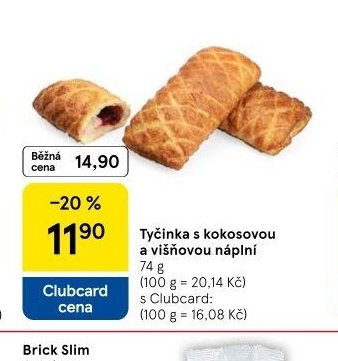Tyčinka s kokosovou a višňovou náplní