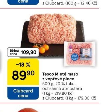 Tesco Mleté maso z vepřové plece