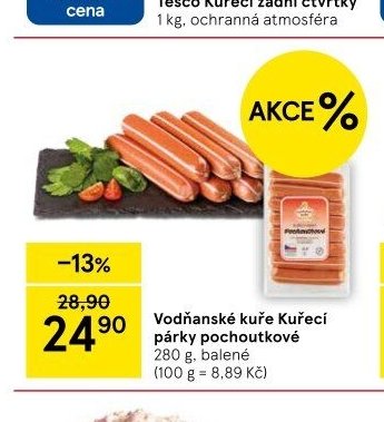 Vodňanské kuře Kuřecí párky pochoutkové