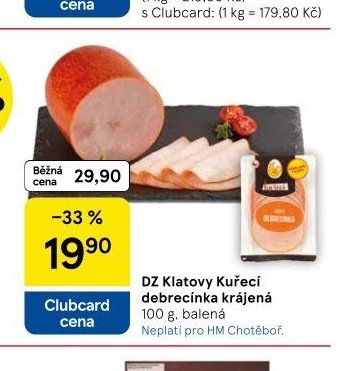 DZ Klatovy Kuřecí debrecínka krájená
