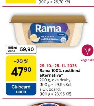 Rama 100% rostlinná alternativa 200 g