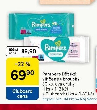 Pampers Dětské vlhčené ubrousky 80 ks