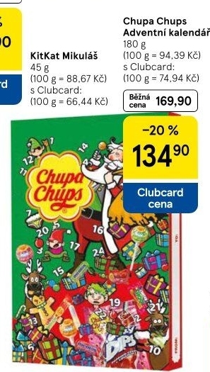 Adventní kalendář Chupa Chups
