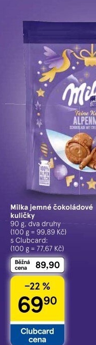Čokoládové kuličky mini Milka