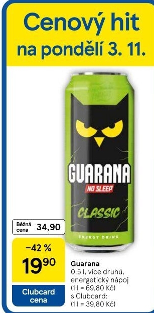 Energetický nápoj Guarana