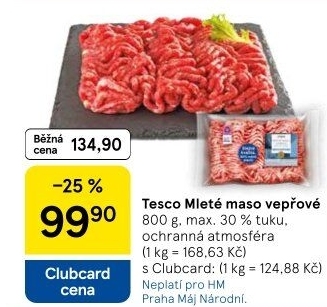 Maso mleté vepřové Tesco