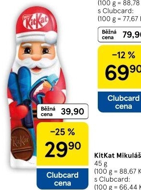 Mikuláš Kit Kat Nestlé
