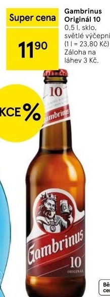 Pivo světlé výčepní Originál 10° Gambrinus