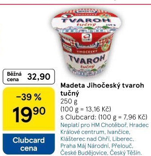 Tvaroh tučný Jihočeský Madeta