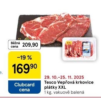 Vepřová krkovice bez kosti Tesco