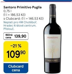 Víno Primitivo IGP Santoro