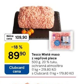Tesco Mleté maso z vepřové plece