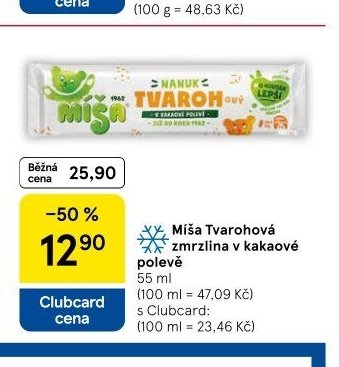 Míša Tvarohová zmrzlina v kakaové polevě