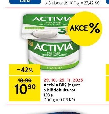Activia Bílý jogurt s bifidokulturou 120 g