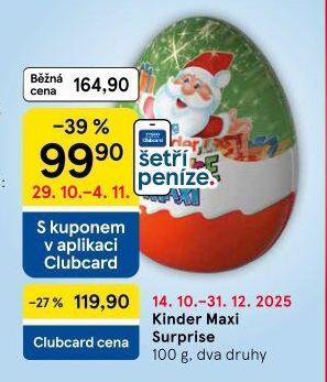 Čokoládové vajíčko s překvapením Maxi Kinder Surprise