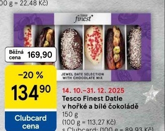 Datle v čokoládě Tesco Finest