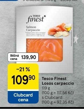 Losos carpaccio Tesco Finest