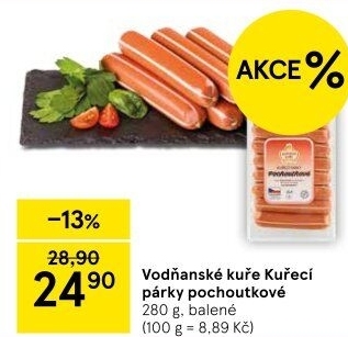 Párky kuřecí pochoutkové Vodňanské kuře