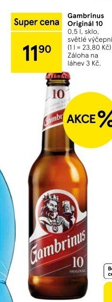 Pivo světlé výčepní Originál 10° Gambrinus