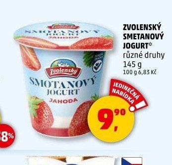 Zvolenský smetanový jogurt různé druhy 145g