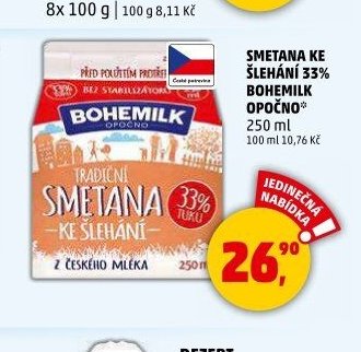 Bohemilk Smetana ke šlehání 33% 250ml