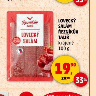 LOVECKÝ SALÁM ŘEZNÍKŮV TALÍŘ krájený