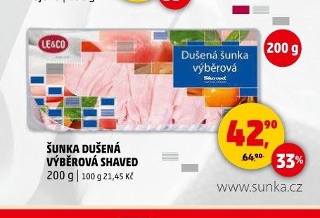 Šunka dušená výběrová Shaved 200 g
