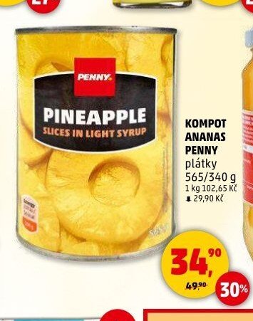 Kompot ananas Penny plátky