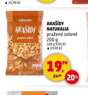 ARAŠÍDY NATURALIA pražené solené