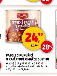 Fazole s kukuřicí v rajčatové omáčce Gustito