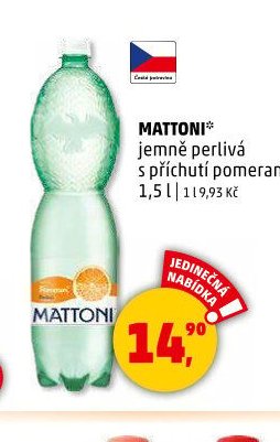 MATTONI jemně perlivá s příchutí pomeranče