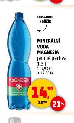 MINERÁLNÍ VODA MAGNESIA jemně perlivá