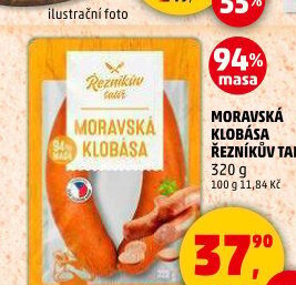Moravská klobása Řezníkův talíř