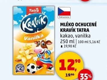Nápoj mléko ochucené Kravík Tatra