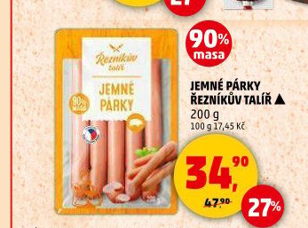 Párky jemné Řezníkův talíř