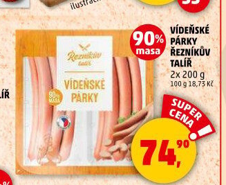 Párky vídeňské Řezníkův talíř