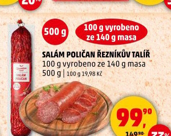 Salám Poličan Řezníkův talíř