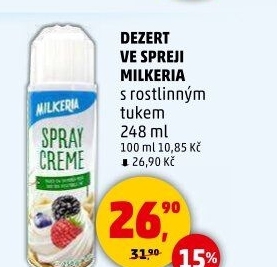 Šlehačka ve spreji Milkeria