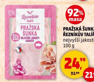 Šunka pražská nejvyšší jakosti Řezníkův talíř