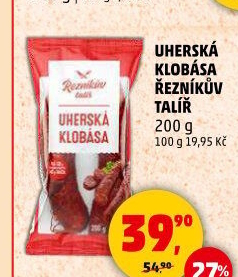 Uherská klobása Řezníkův talíř