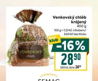 Venkovský chléb krájený