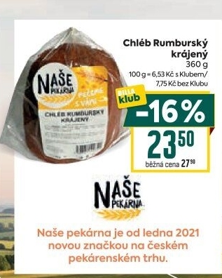 Chléb Rumburský Naše Pekárna