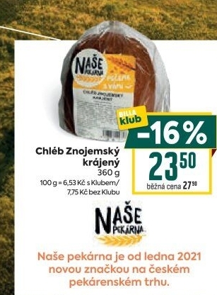 Chléb Znojemský Naše Pekárna