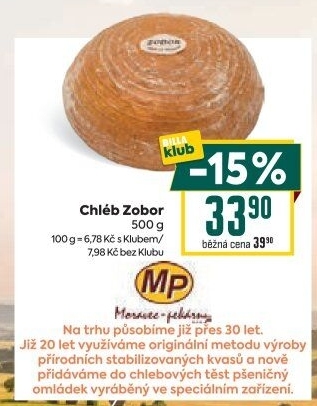 Chléb Zobor Moravec pekárny